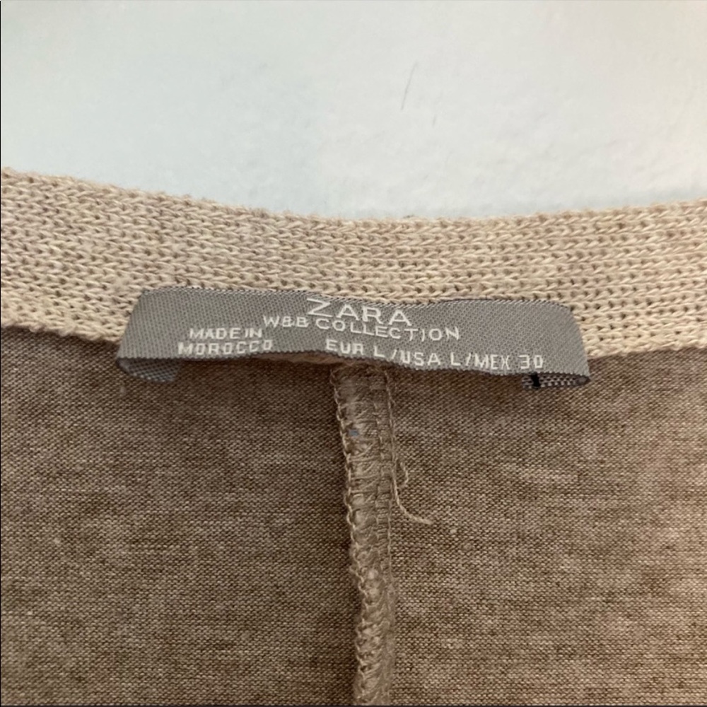 Zara Brown Faux Suede V Neck Top - Picture 3 of 3